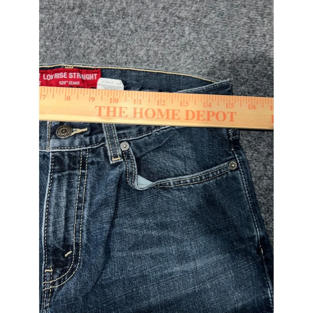 Levis 529 Low Rise Straight Jeans Mens 31x30 Dark Wash Blue Denim Cotton